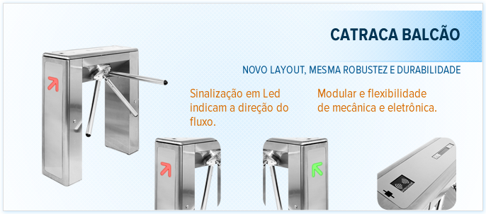 Catraca Balcão em Aço Inox Catraca Balcão em Aço Inox